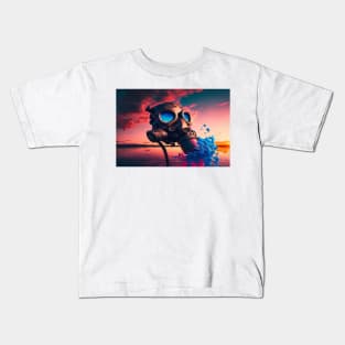 Cyberpunk Gasmask Artwork / Gasmask Splashing In Water Kids T-Shirt